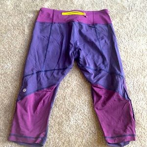 Lulu Lemon Purple Striped Leggings